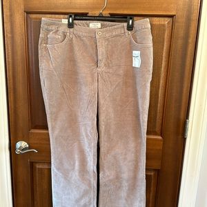 St. John’s Bay straight leg corduroy pants oatmeal, sz 20 NWT